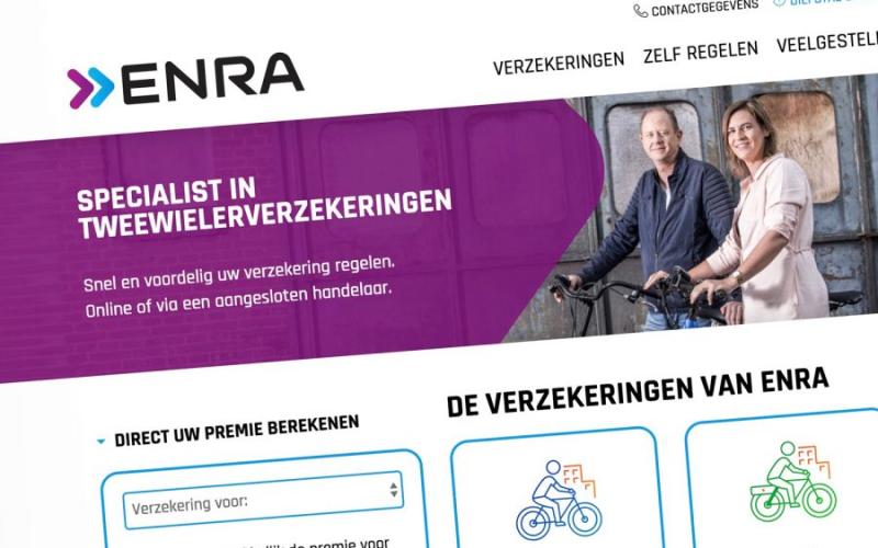 <p>ENRA is een van de grootste fietsverzekeraars van Nederland. We houden ons alleen maar bezig met de verzekering van tweewielers. Doel: ervoor zorgen dat u onbezorgd gebruik kan maken van uw fiets, e-bike, racefiets, MTB, high speed E-bike, bromfiets of scootmobiel!</p>
